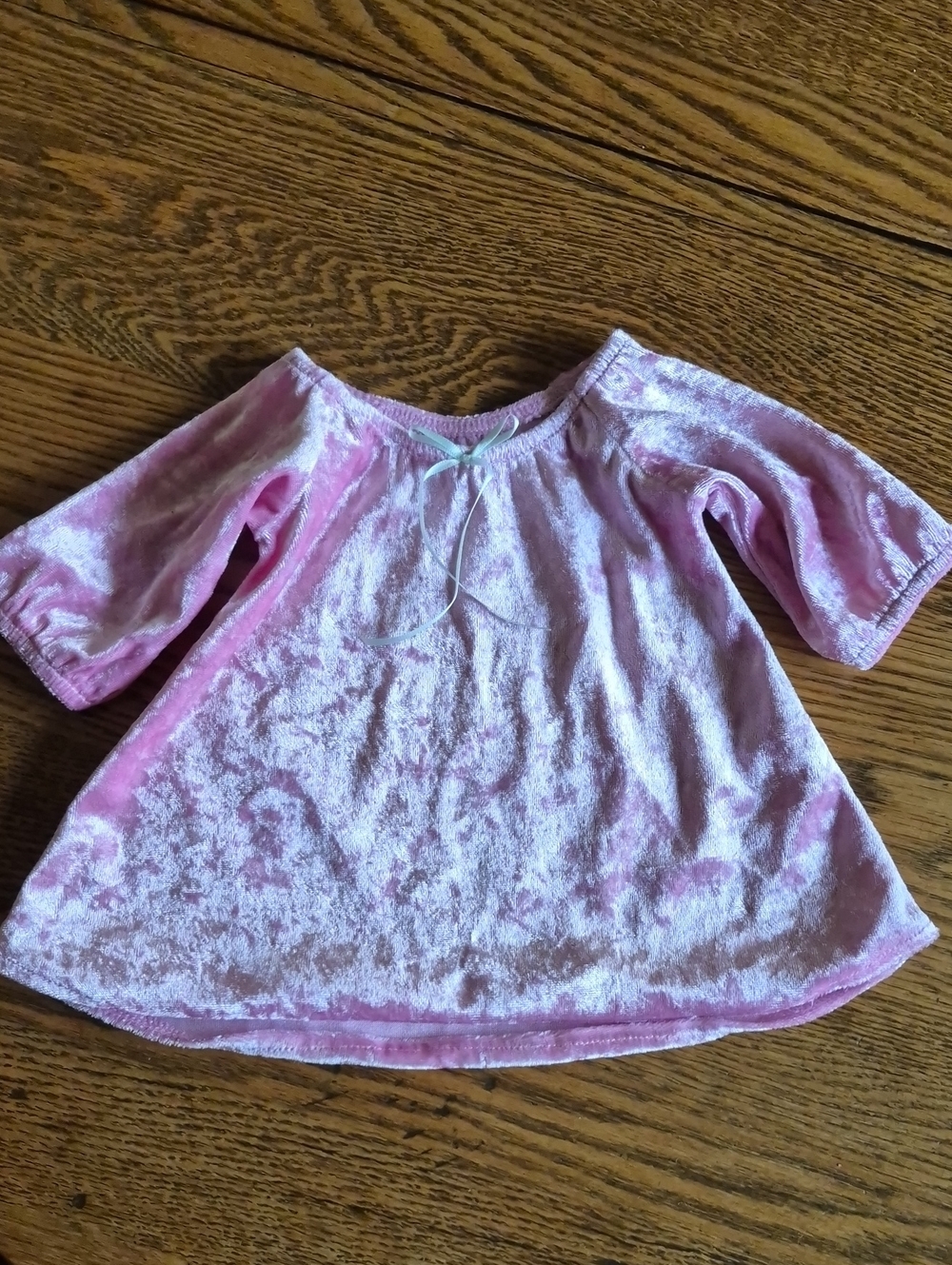 American Girl Bitty Baby Pink Velvet Baby/Toddler Top - Soft Short Sleeve